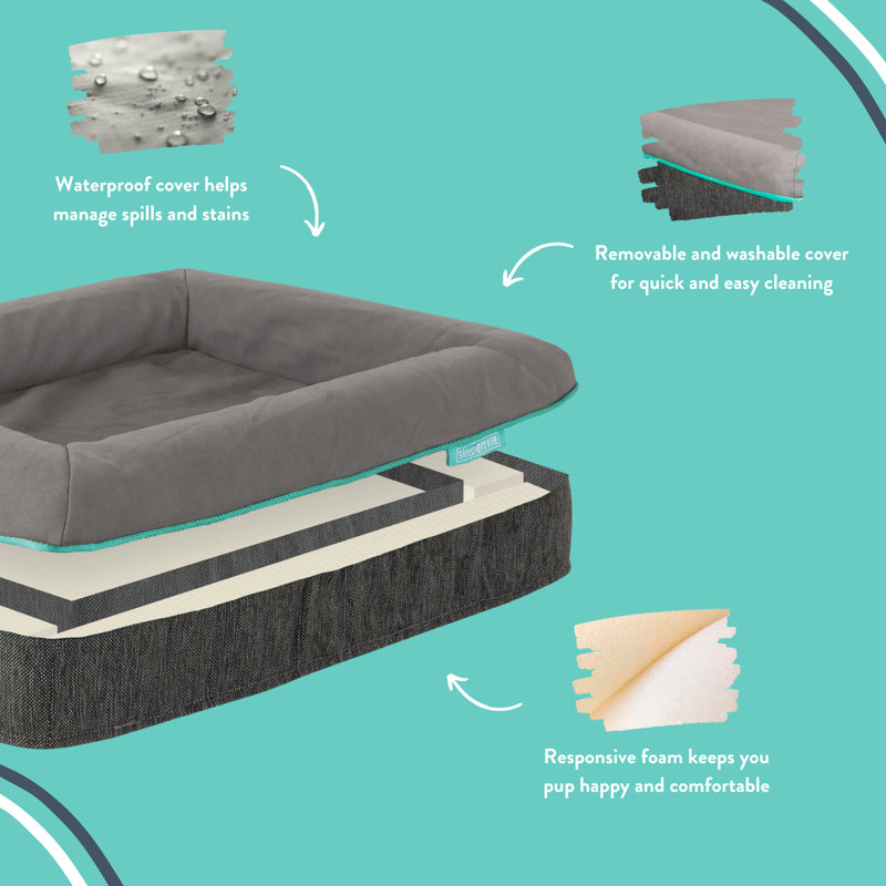 Sleepenvie Jaxon Waterproof Memory Foam Dog Bed Wayfair